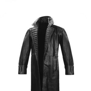 Women’s/Men’s XL Black Leather Nick Furry Coat worn in Avengers